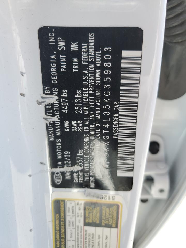 2019 Kia Optima Lx VIN: 5XXGT4L35KG359803 Lot: 61348704