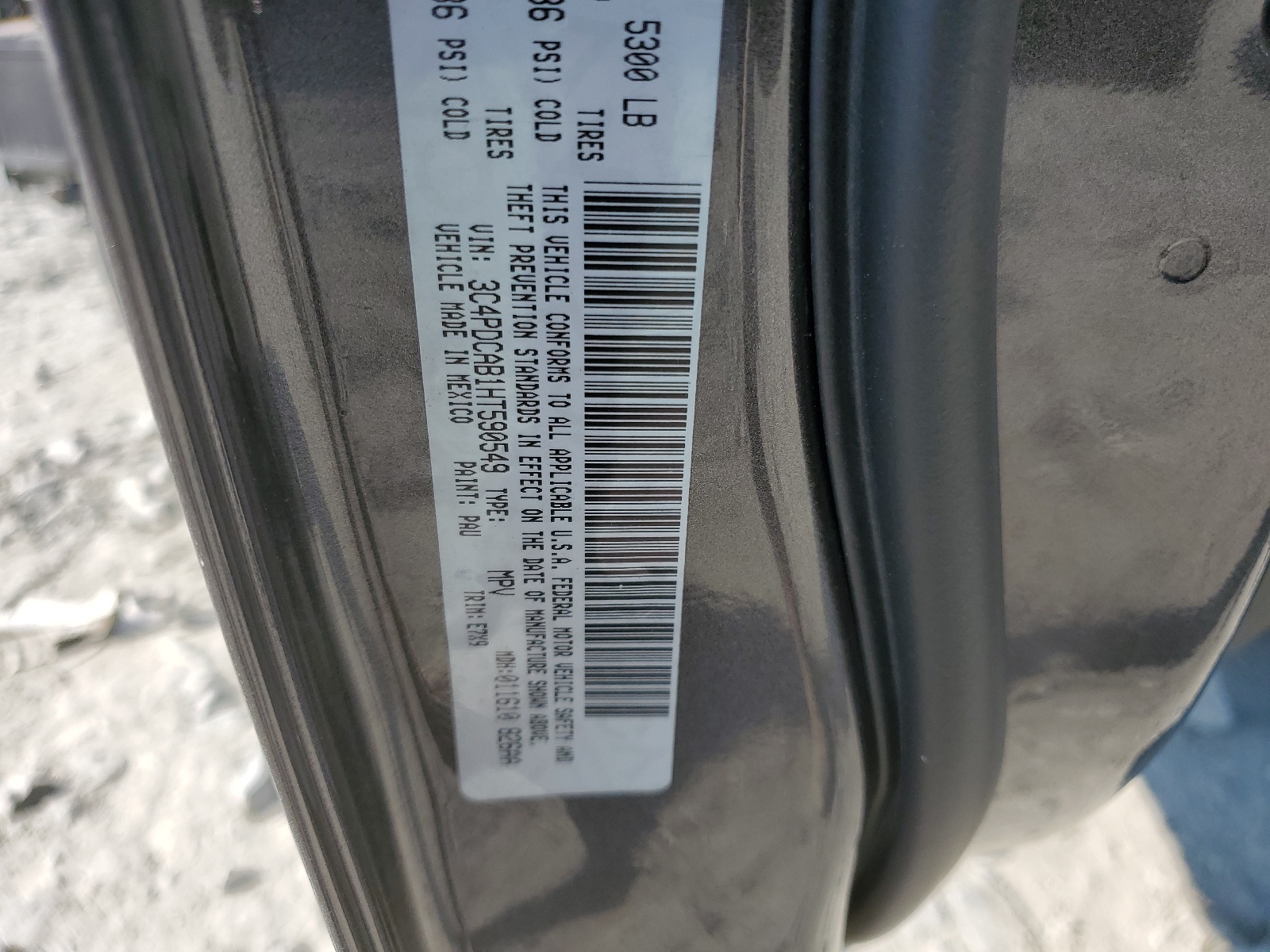 3C4PDCAB1HT590549 2017 Dodge Journey Se