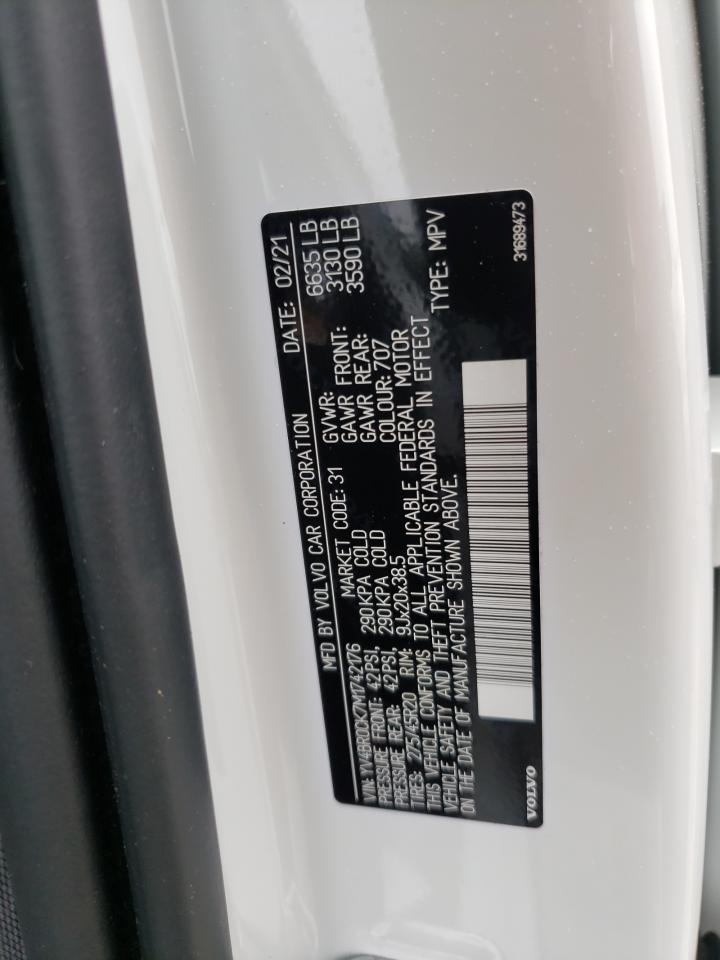 YV4BR0CK7M1742176 2021 Volvo Xc90 T8 Recharge Inscription Express