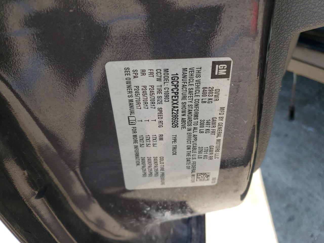 2010 Chevrolet Silverado C1500 VIN: 1GCPCPEXXAZ286926 Lot: 58687654