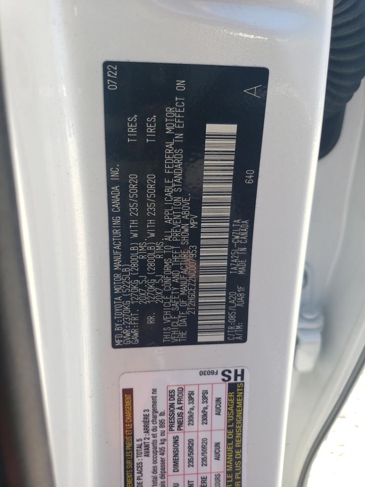 2022 Lexus Nx 350 VIN: 2T2HGCEZ2NC007953 Lot: 59177114