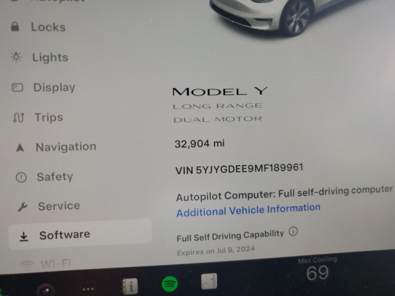 2021 Tesla Model Y VIN: 5YJYGDEE9MF189961 Lot: 59629274