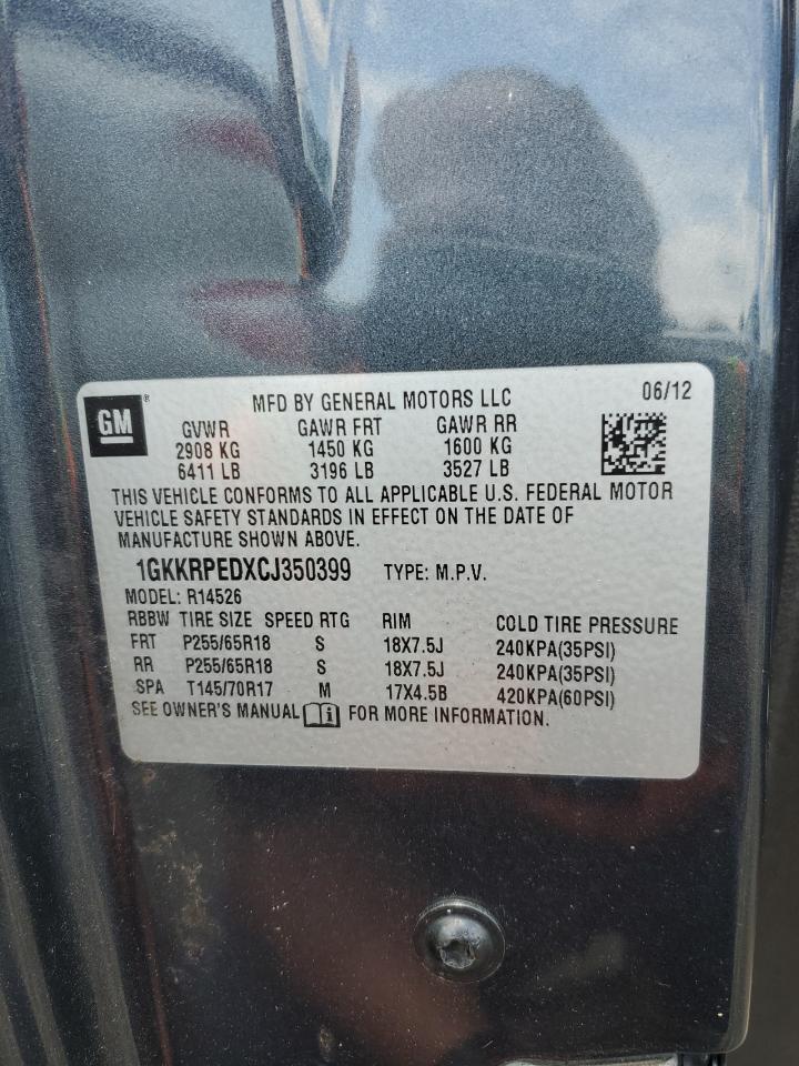 2012 GMC Acadia Sle VIN: 1GKKRPEDXCJ350399 Lot: 61706324