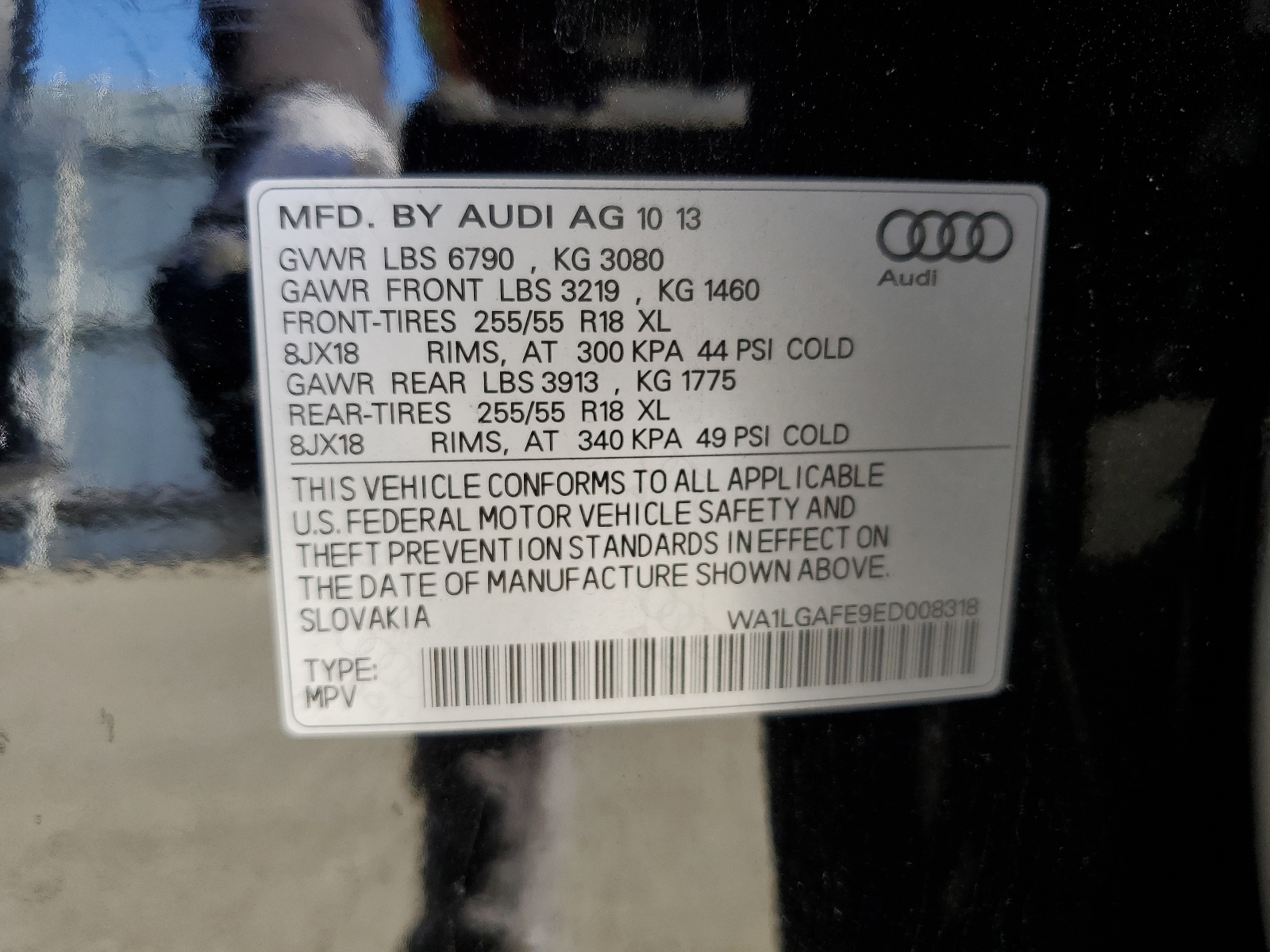 WA1LGAFE9ED008318 2014 Audi Q7 Premium Plus