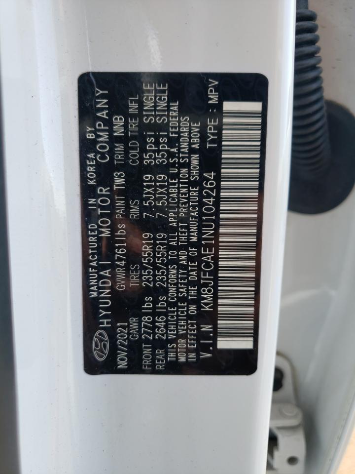 2022 Hyundai Tucson N Line VIN: KM8JFCAE1NU104264 Lot: 60639154