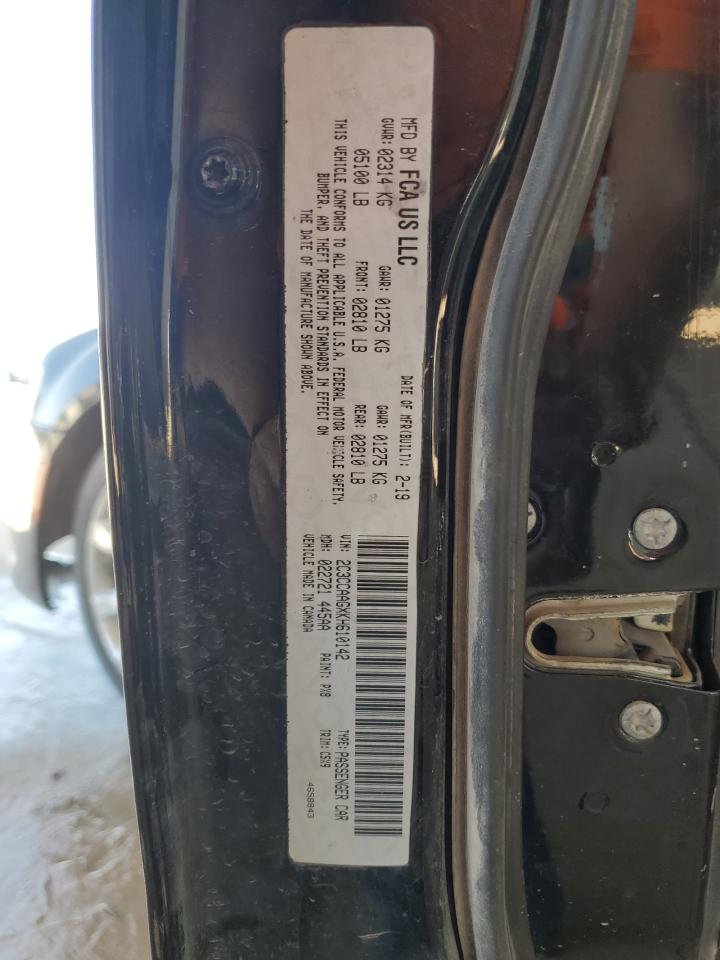 2019 Chrysler 300 Touring VIN: 2C3CCAAGXKH610142 Lot: 60648344