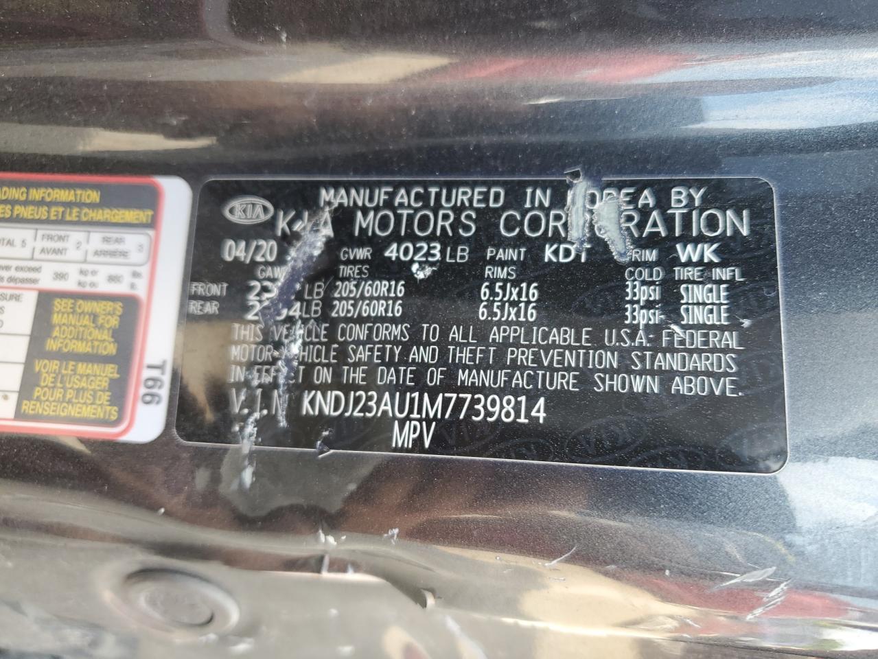 2021 Kia Soul Lx VIN: KNDJ23AU1M7739814 Lot: 60152874