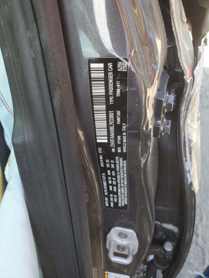 2020 Alfa Romeo Giulia VIN: ZARFANAN8L7633801 Lot: 58430414