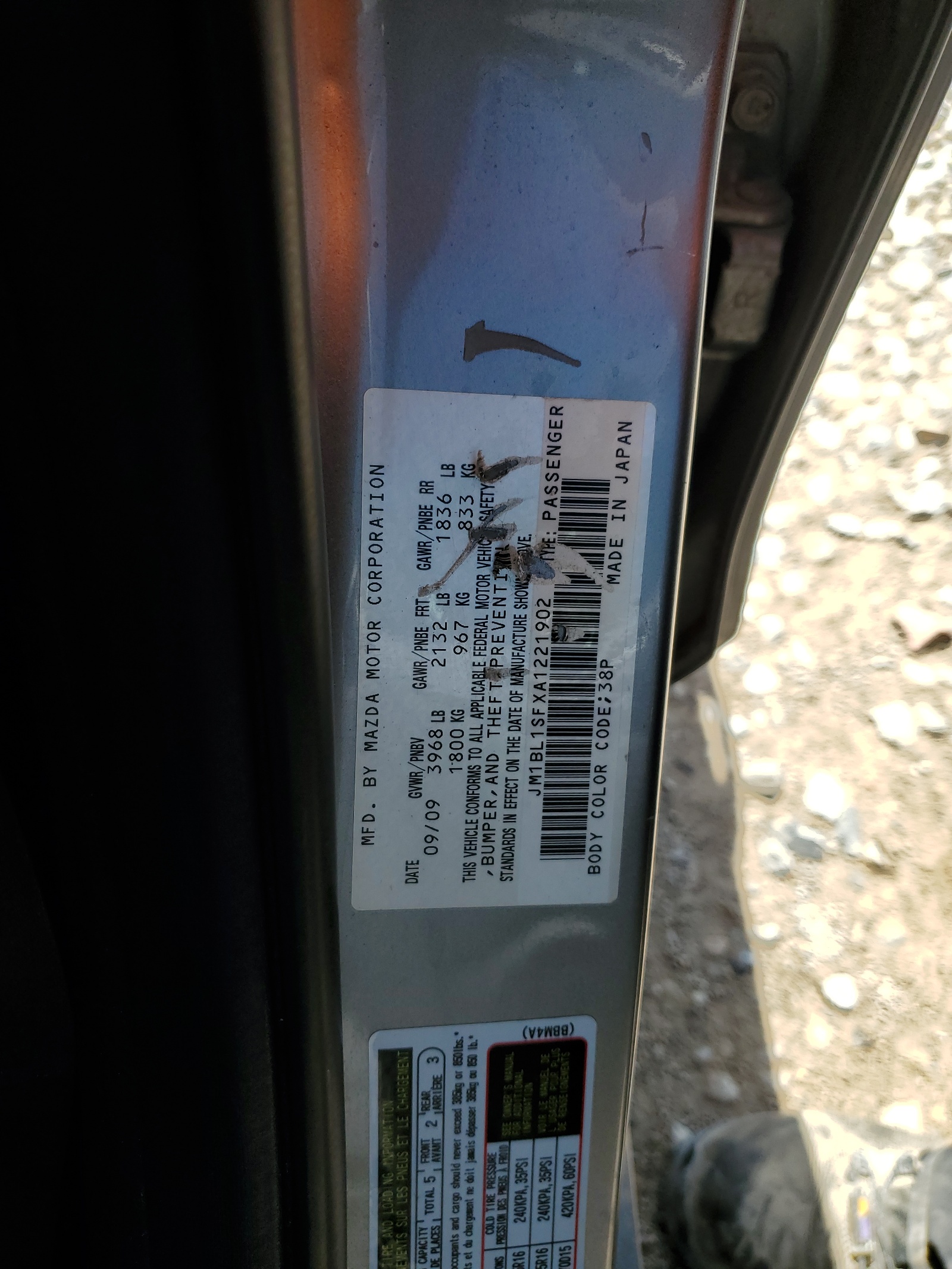 JM1BL1SFXA1221902 2010 Mazda 3 I