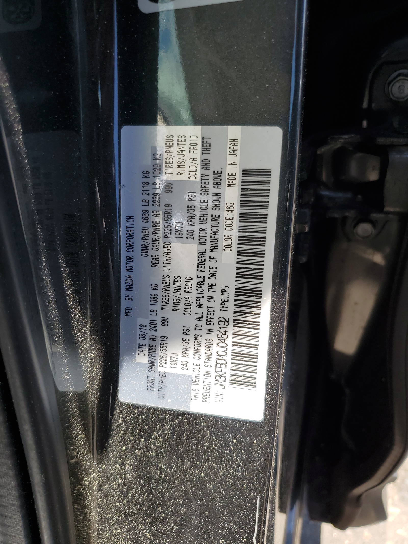 JM3KFBDM0J0454192 2018 Mazda Cx-5 Grand Touring