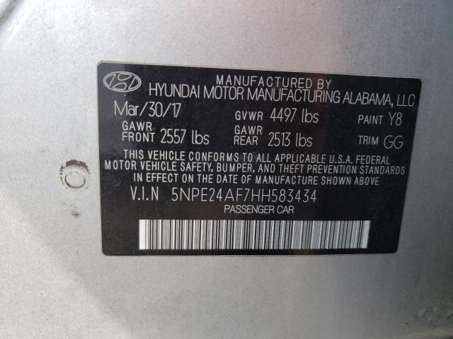 5NPE24AF7HH583434 | 2017 Hyundai sonata se