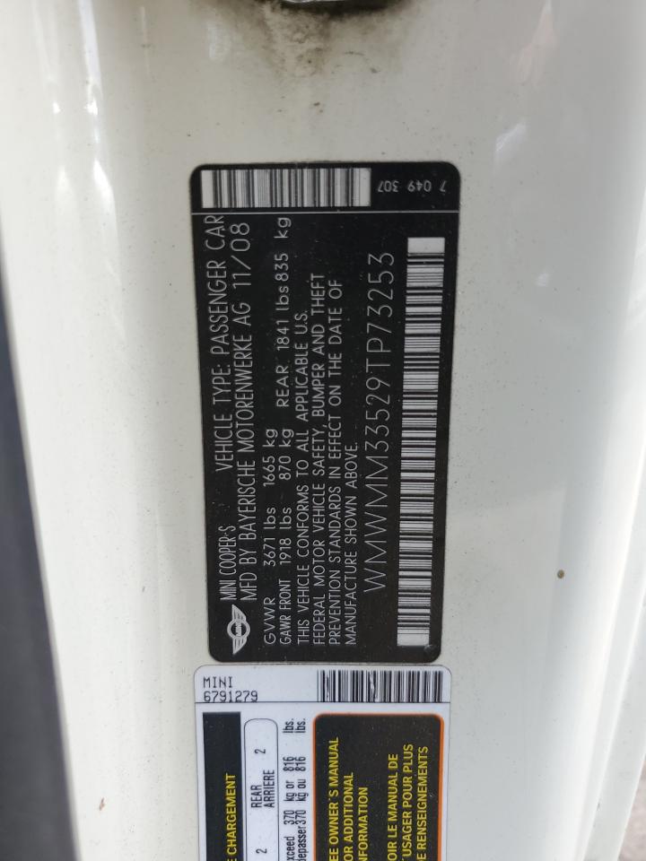 2009 Mini Cooper S Clubman VIN: WMWMM33529TP73253 Lot: 60833754