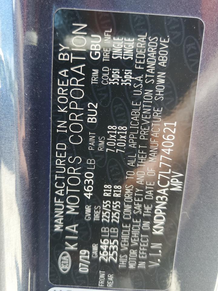 2020 Kia Sportage Ex VIN: KNDPN3AC7L7740621 Lot: 58299184