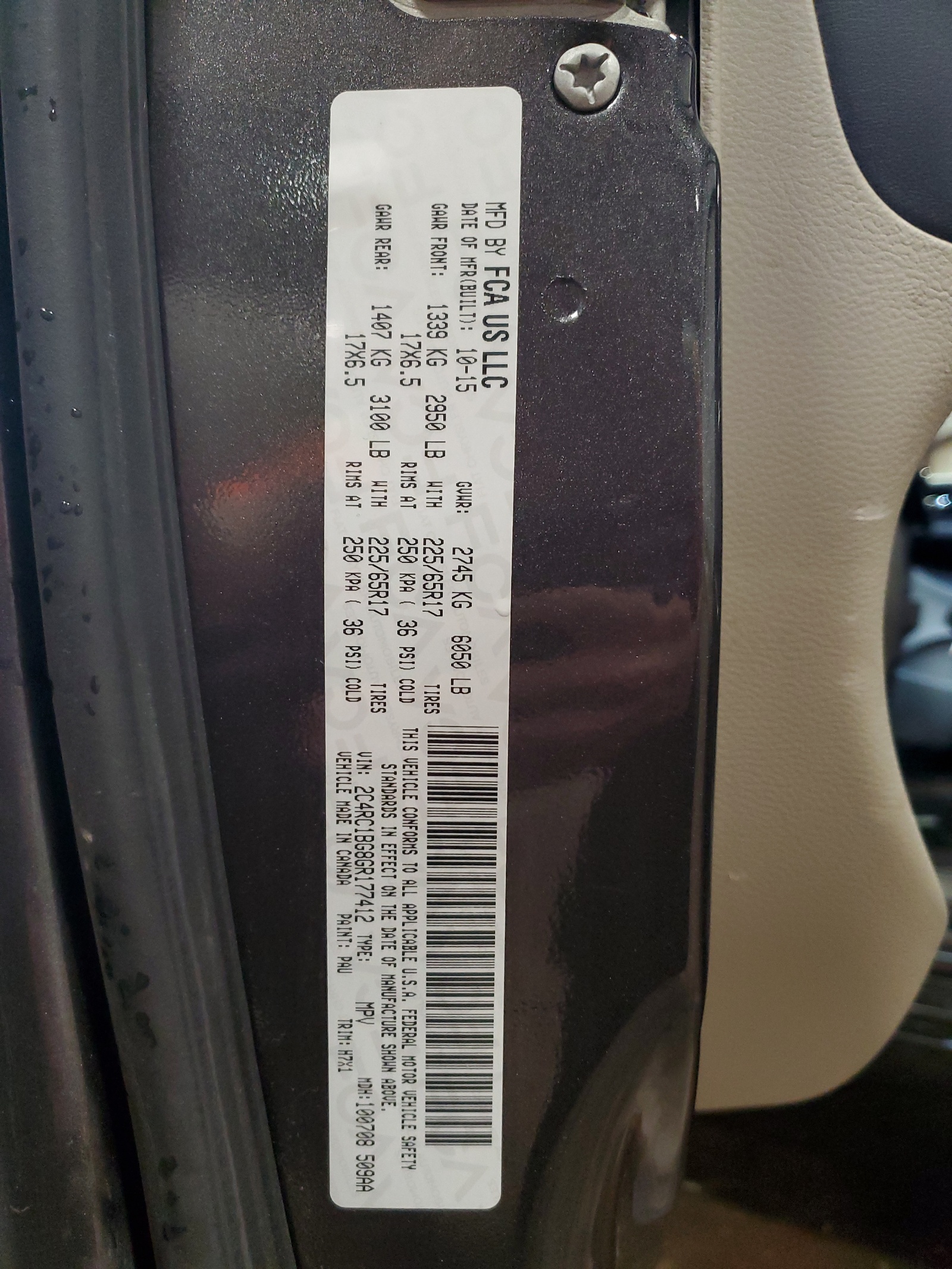 2C4RC1BG8GR177412 2016 Chrysler Town & Country Touring