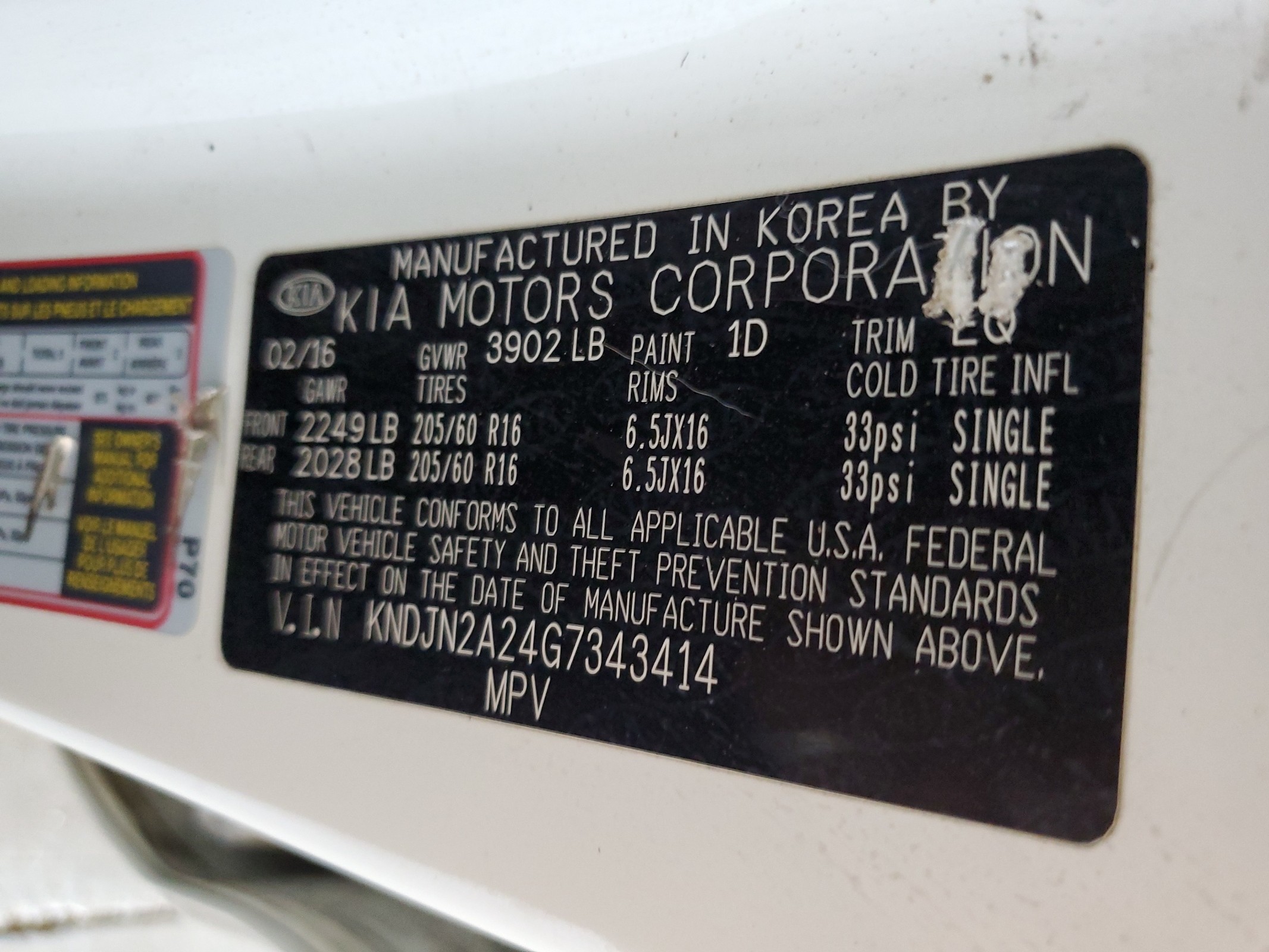 KNDJN2A24G7343414 2016 Kia Soul