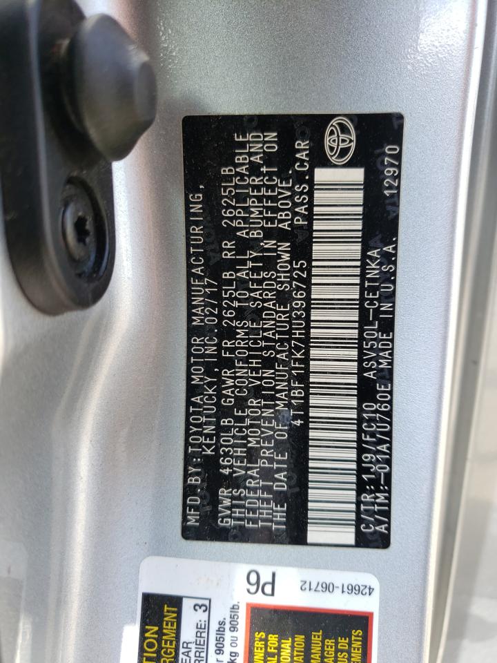 4T1BF1FK7HU396725 2017 TOYOTA CAMRY - Image 12