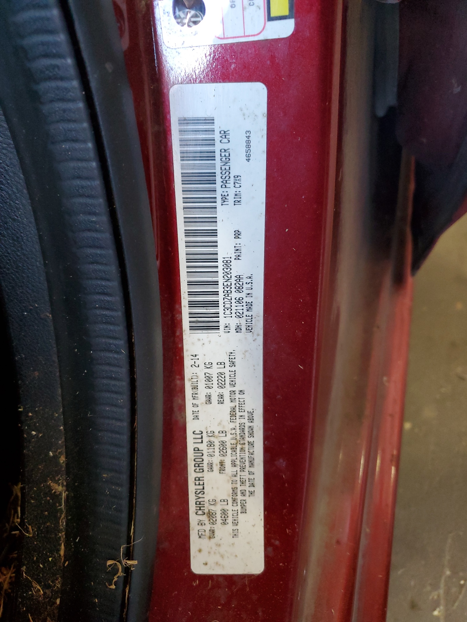 1C3CDZAB3EN203081 2014 Dodge Avenger Se