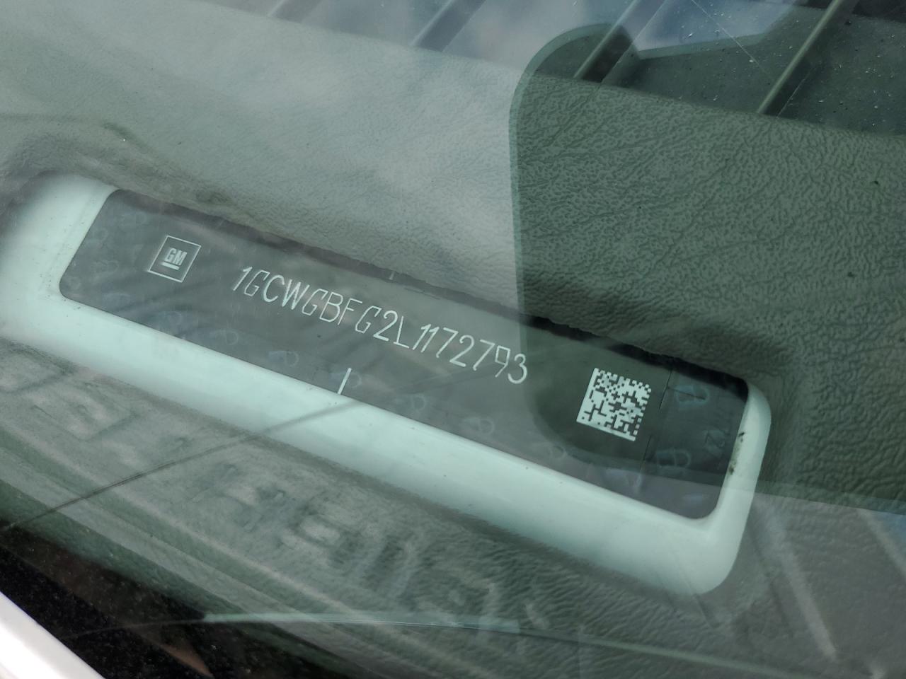 2020 Chevrolet Express G2500 VIN: 1GCWGBFG2L1172793 Lot: 60897484