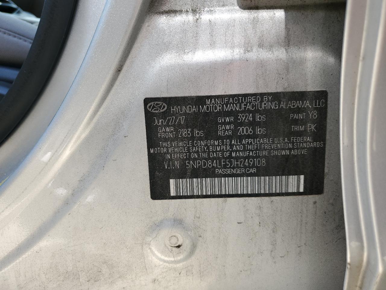 5NPD84LF5JH249108 2018 HYUNDAI ELANTRA - Image 12