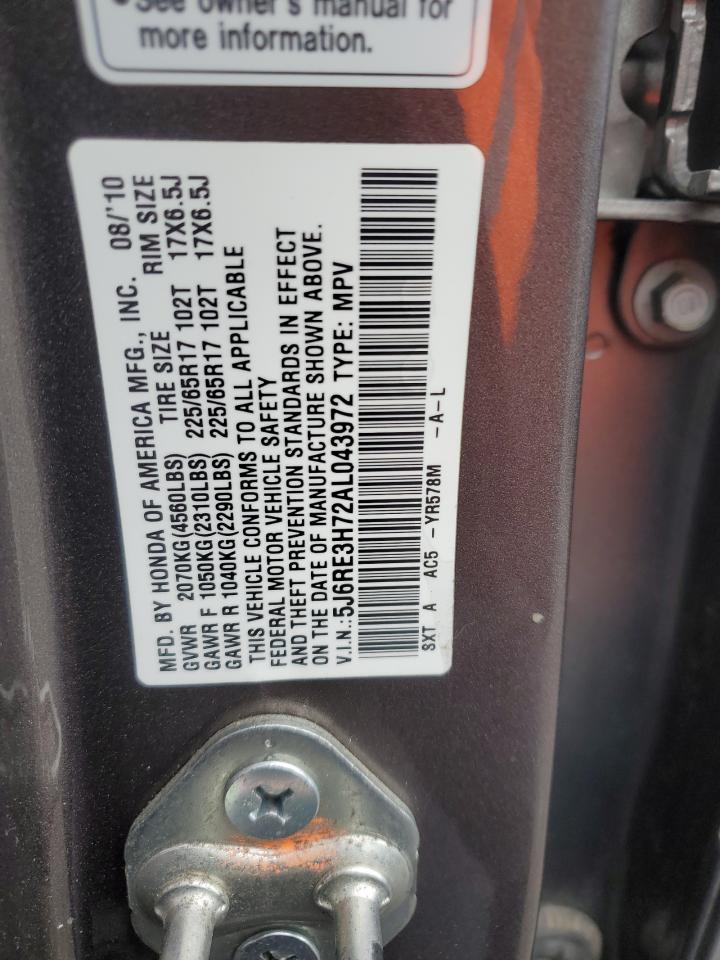 5J6RE3H72AL043972 2010 Honda Cr-V Exl