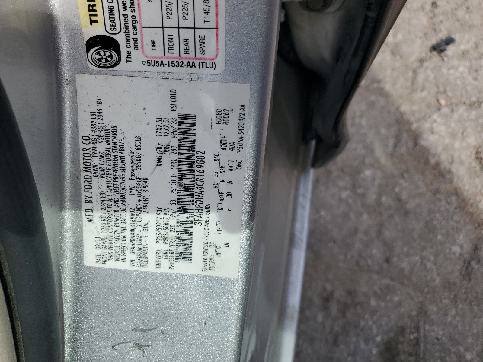 3FAHP0HA4CR169802 2012 Ford Fusion Se