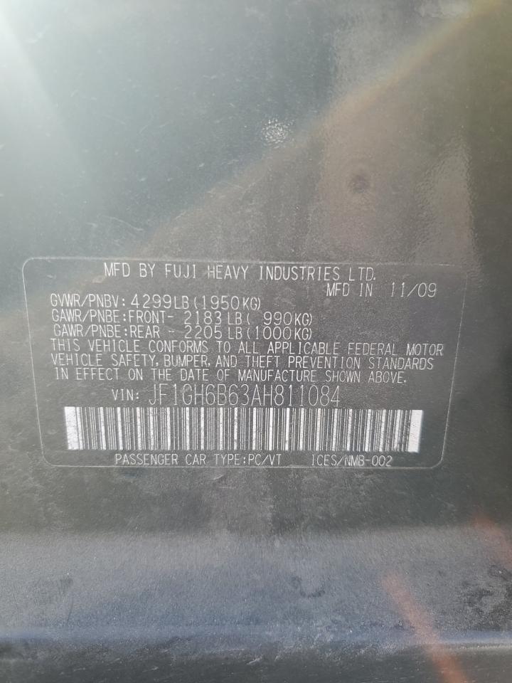 2010 Subaru Impreza 2.5I Premium VIN: JF1GH6B63AH811084 Lot: 59272224