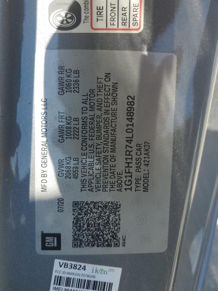 2020 Chevrolet Camaro Ss VIN: 1G1FH1R74L0148982 Lot: 58843004