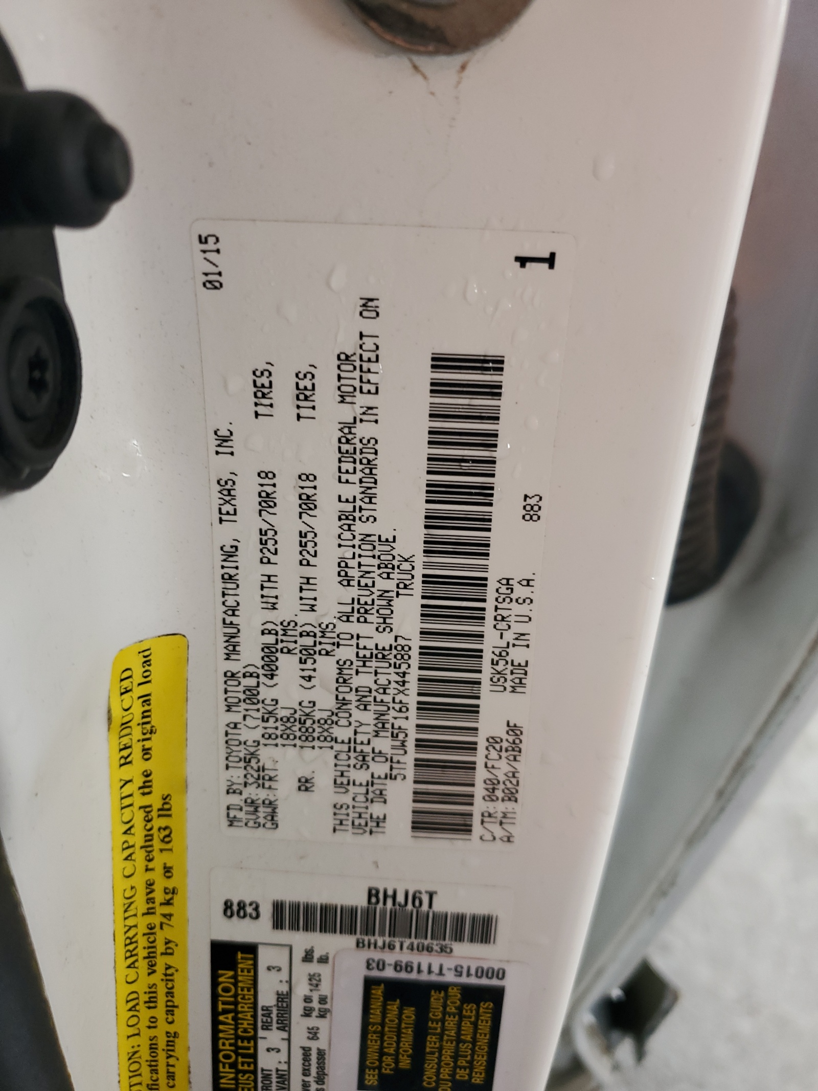 5TFUW5F16FX445887 2015 Toyota Tundra Double Cab Sr/Sr5