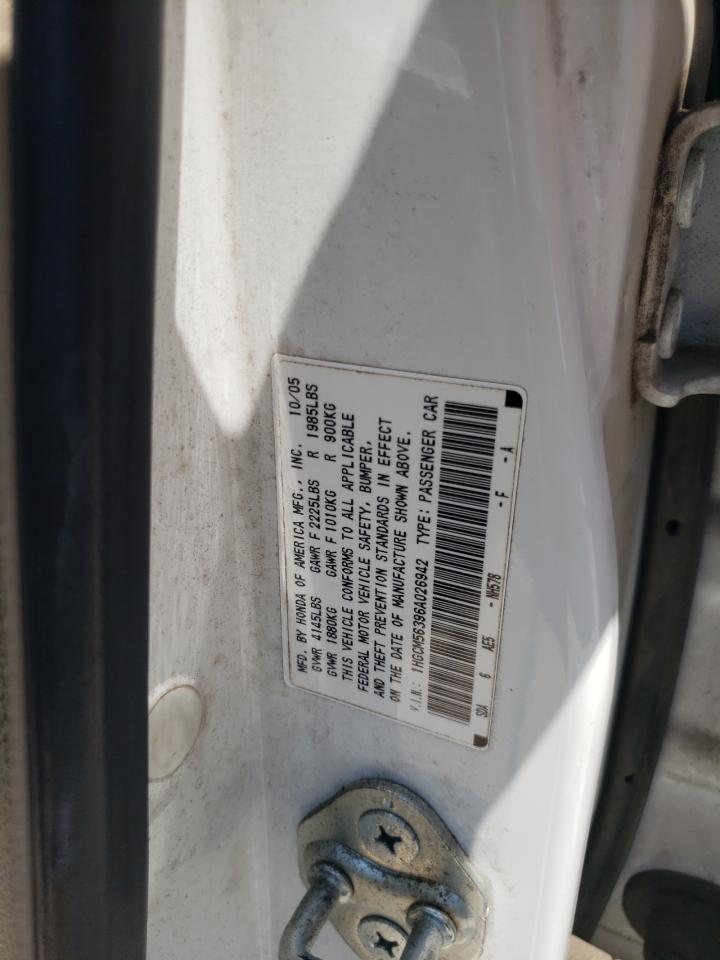 2006 Honda Accord Se VIN: 1HGCM56396A026942 Lot: 59088264