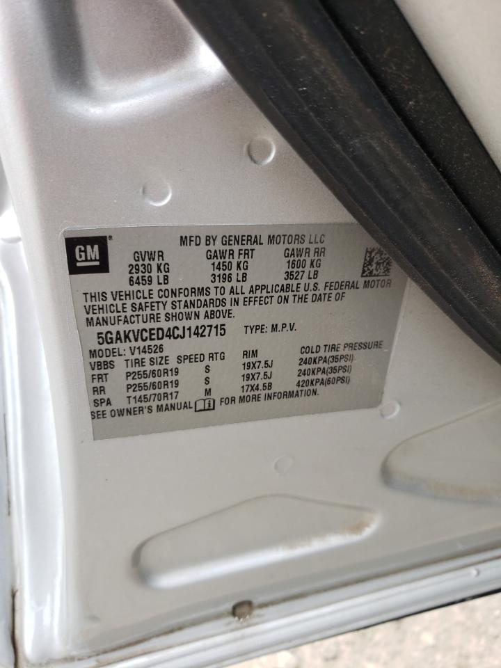 2012 Buick Enclave VIN: 5GAKVCED4CJ142715 Lot: 59093734