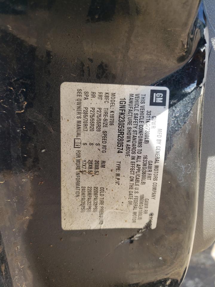 2009 Chevrolet Tahoe K1500 Lt VIN: 1GNFK23059R280574 Lot: 60753364