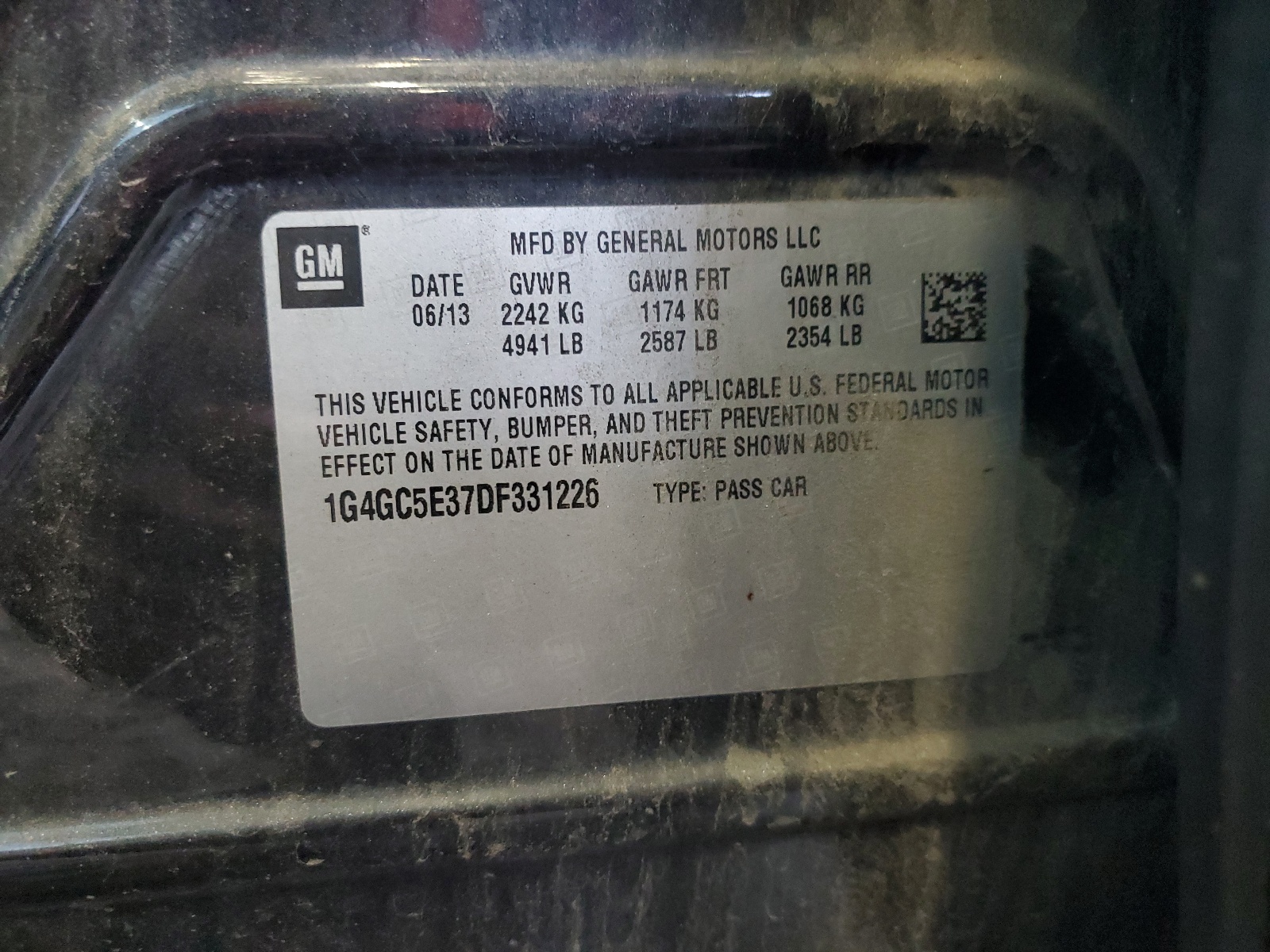 1G4GC5E37DF331226 2013 Buick Lacrosse