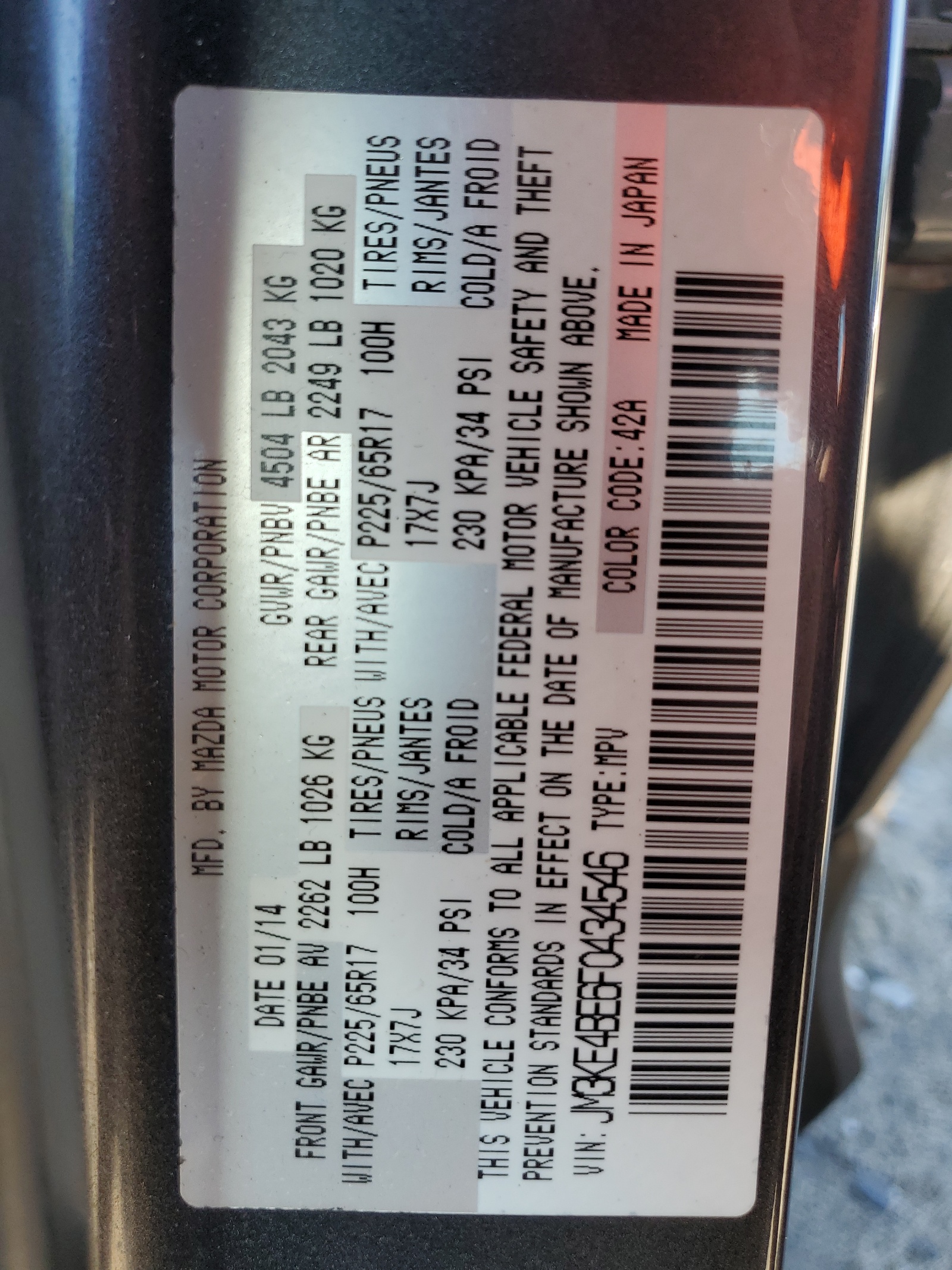 JM3KE4BE6F0434546 2015 Mazda Cx-5 Sport