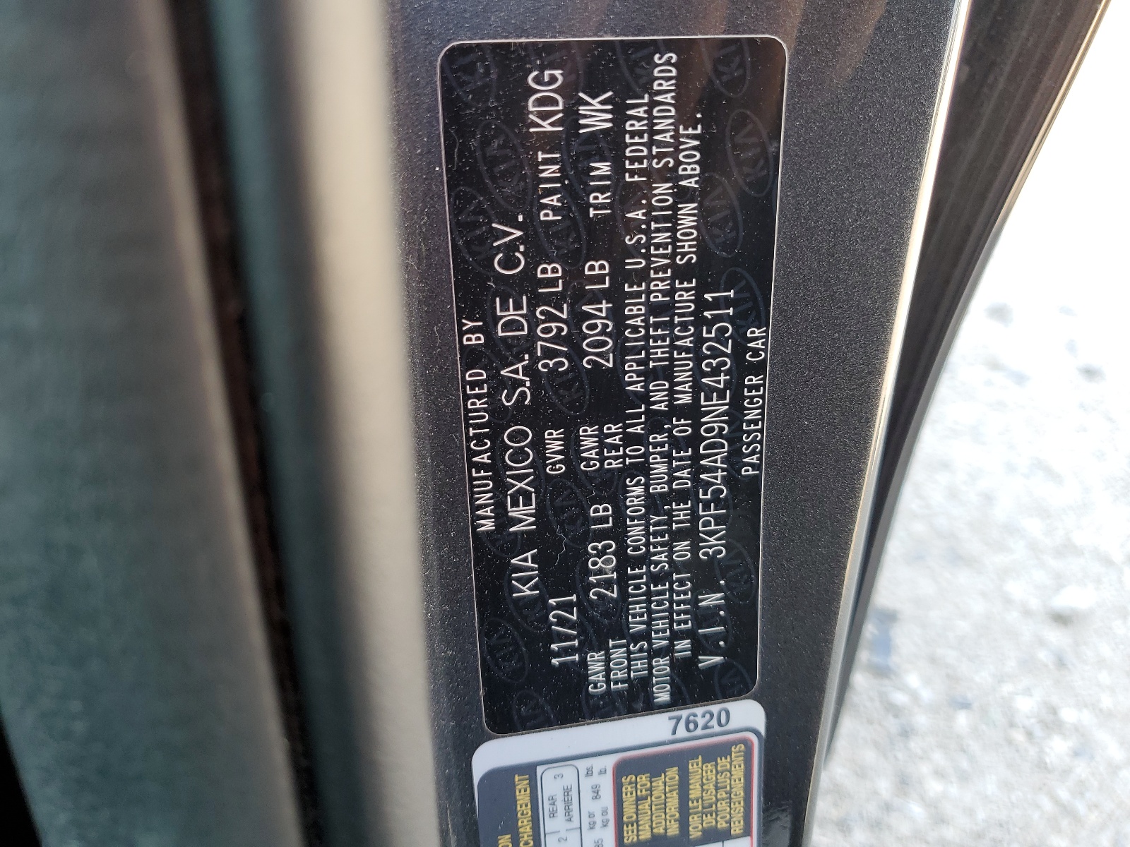 3KPF54AD9NE432511 2022 Kia Forte Gt Line