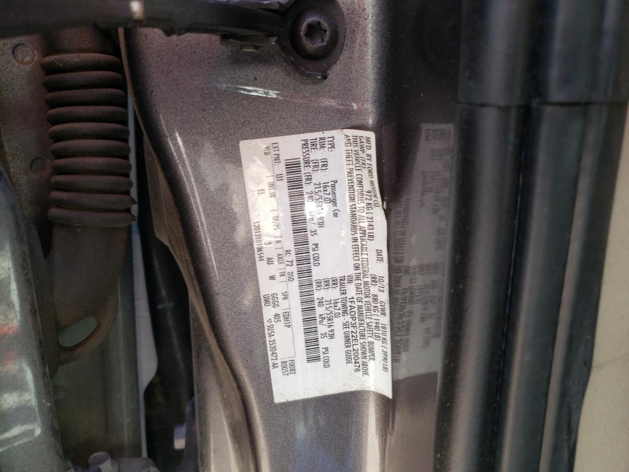 2014 Ford Focus Se VIN: 1FADP3F22EL200476 Lot: 87843035