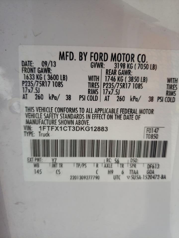 1FTFX1CT3DKG12883 2013 Ford F150 Super Cab