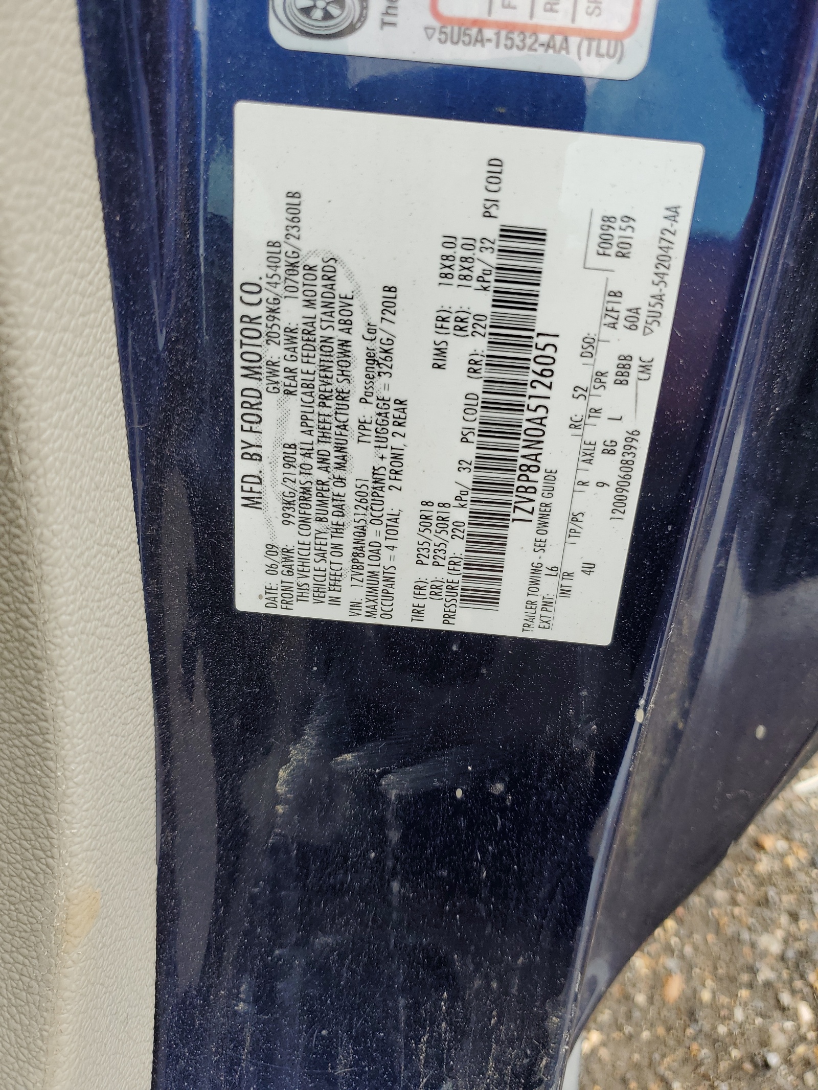 1ZVBP8AN0A5126051 2010 Ford Mustang