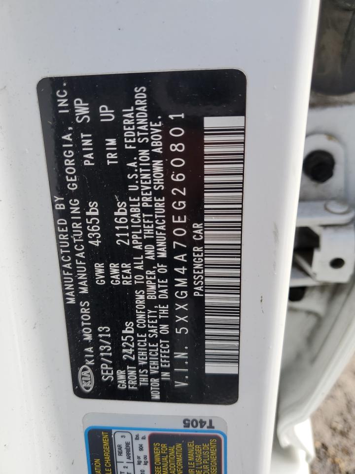 2014 Kia Optima Lx VIN: 5XXGM4A70EG260801 Lot: 58346934