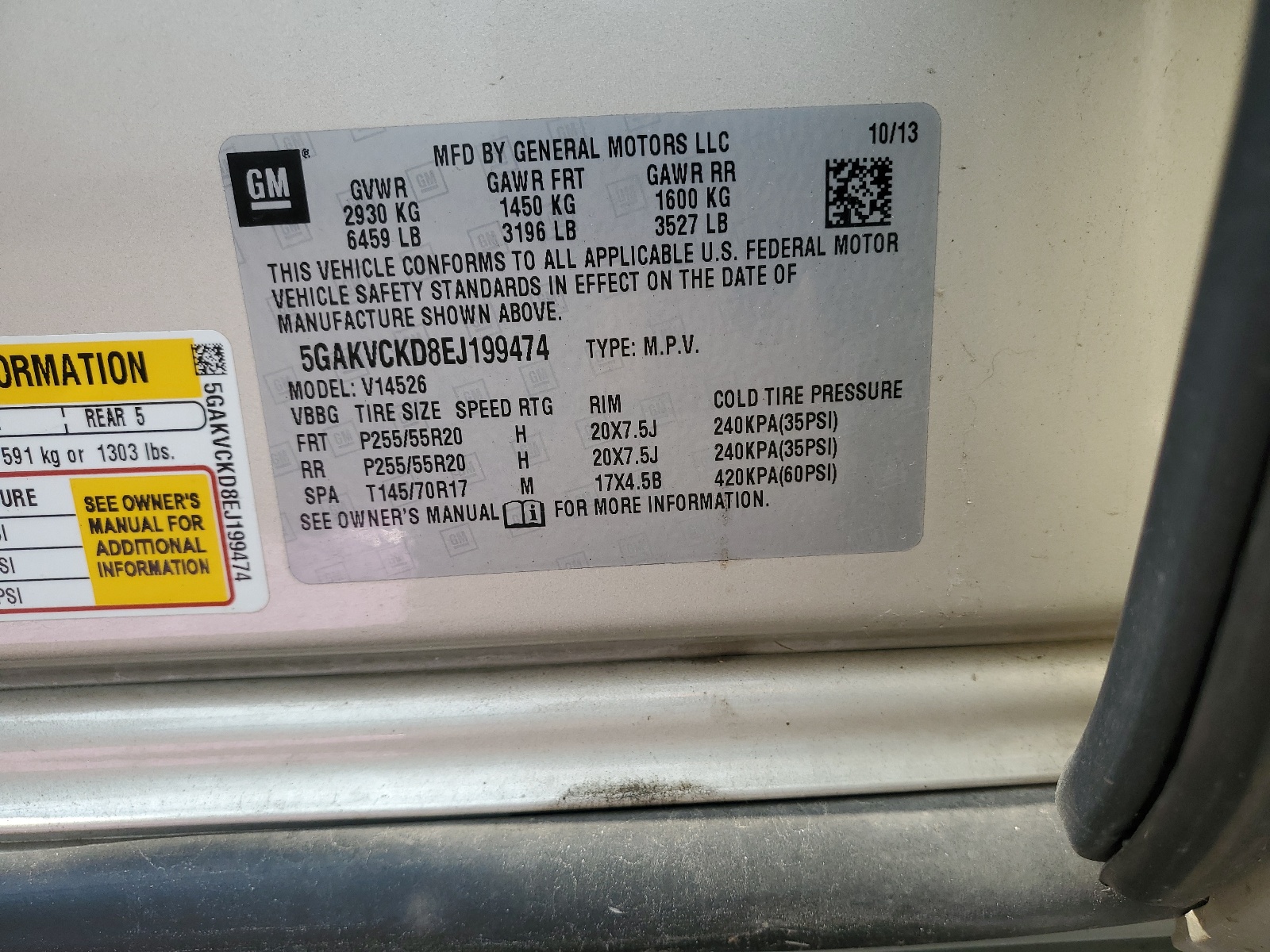 5GAKVCKD8EJ199474 2014 Buick Enclave