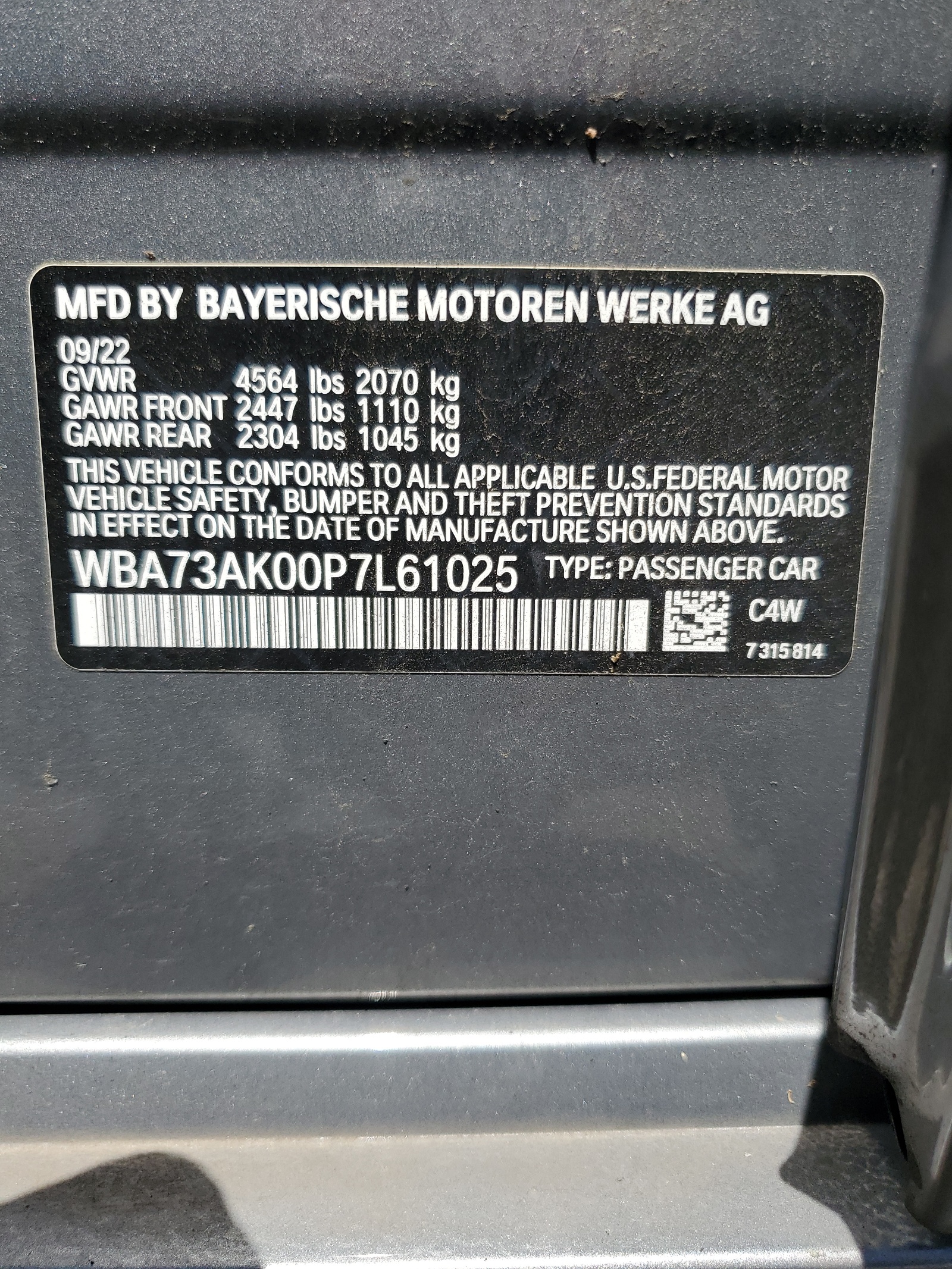 WBA73AK00P7L61025 2023 BMW 228Xi