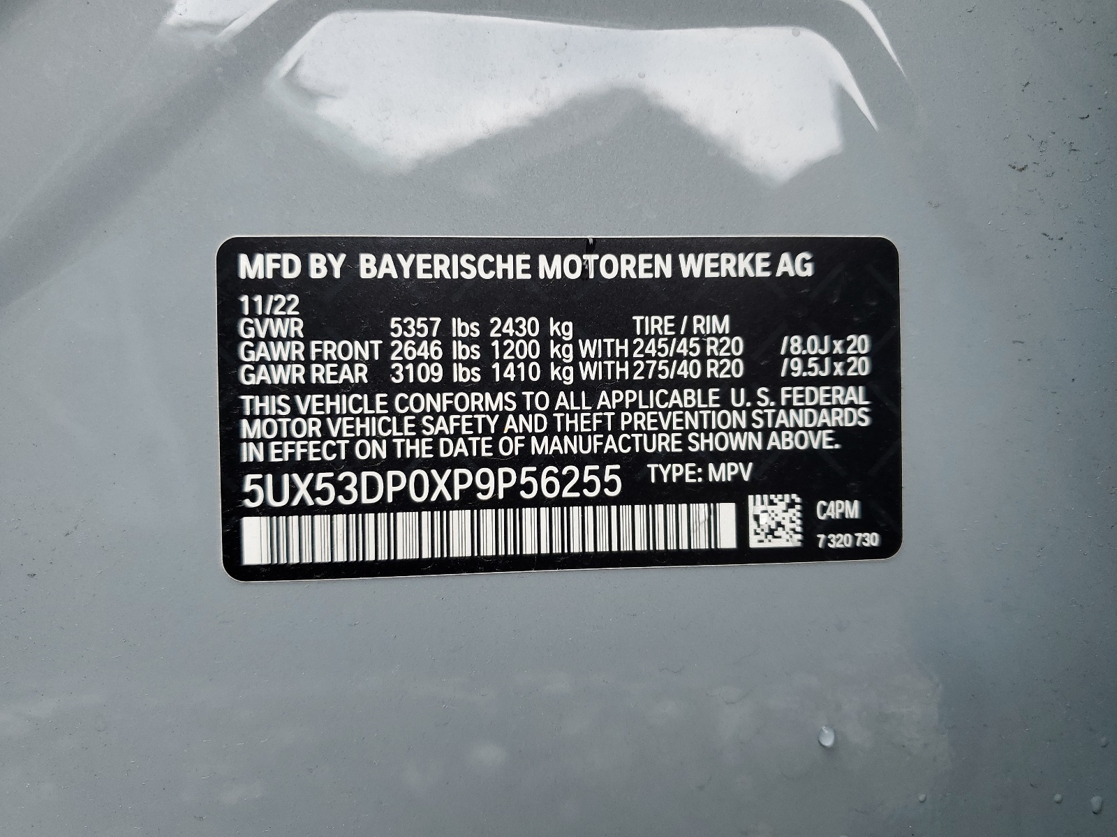 5UX53DP0XP9P56255 2023 BMW X3 xDrive30I