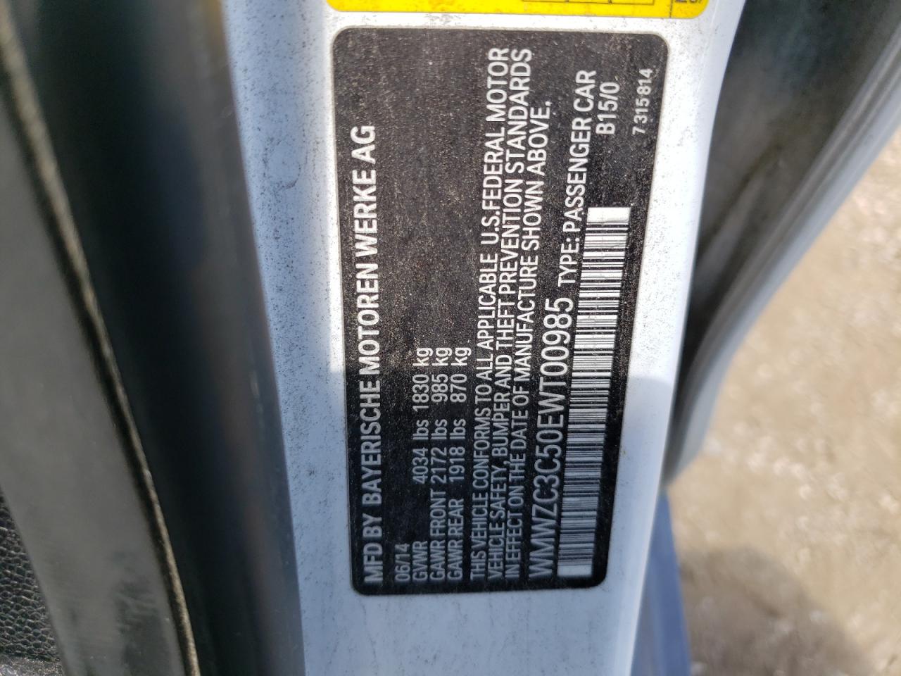 2014 Mini Cooper S Countryman VIN: WMWZC3C50EWT00985 Lot: 57335644