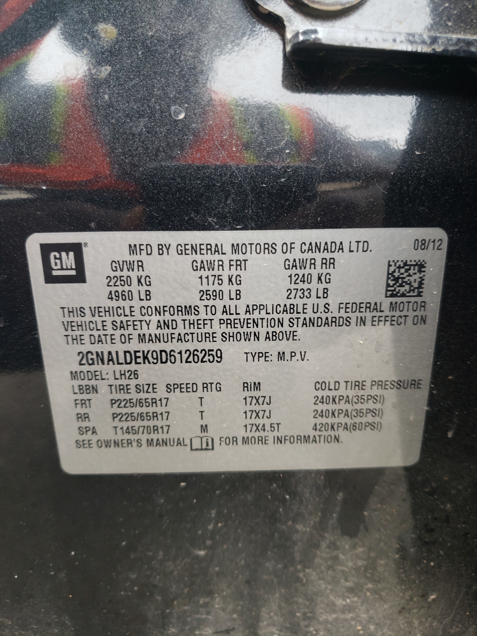 2GNALDEK9D6126259 2013 Chevrolet Equinox Lt