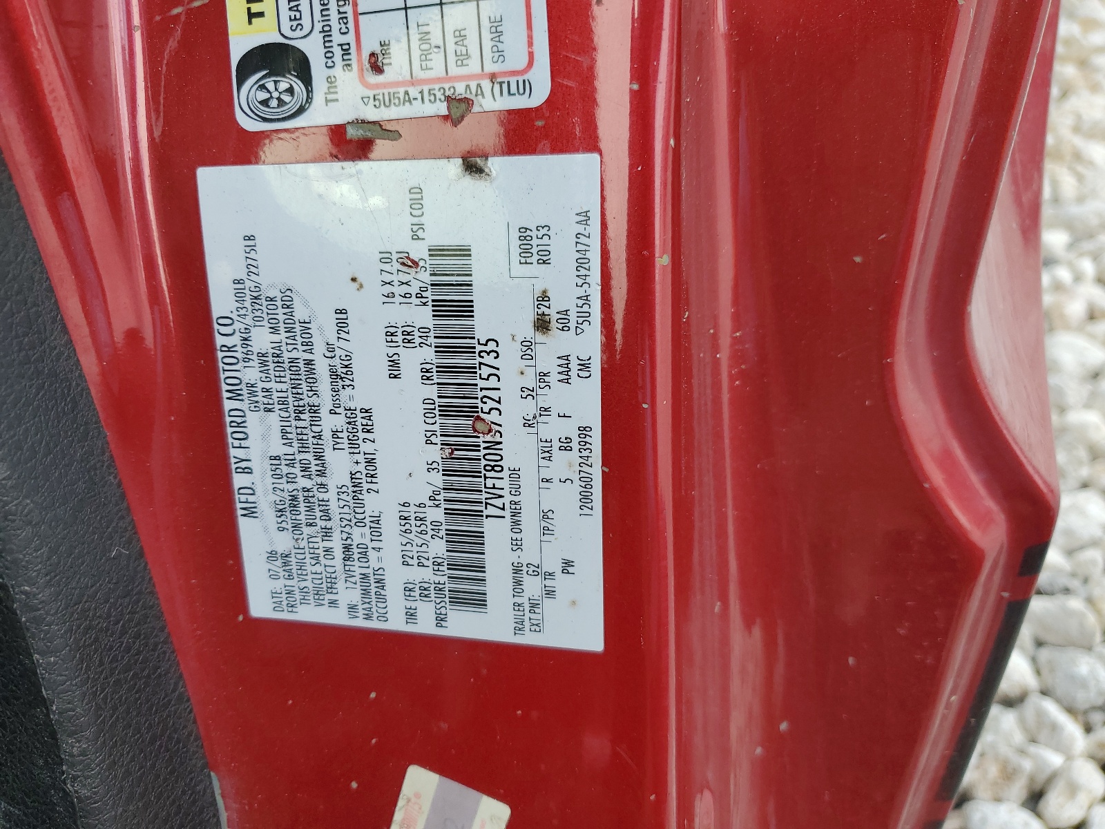 1ZVFT80N575215735 2007 Ford Mustang