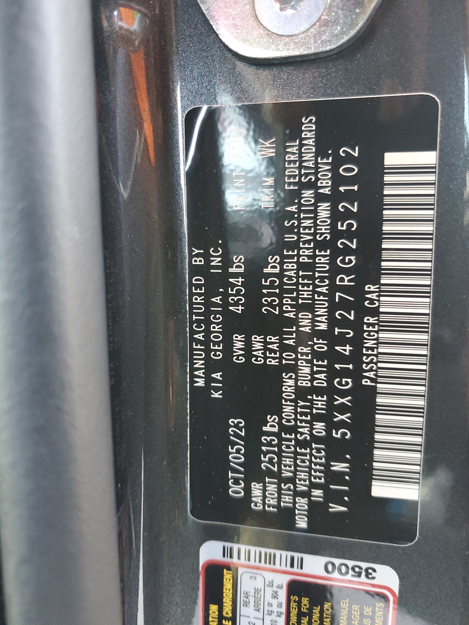 5XXG14J27RG252102 2024 Kia K5 Lxs