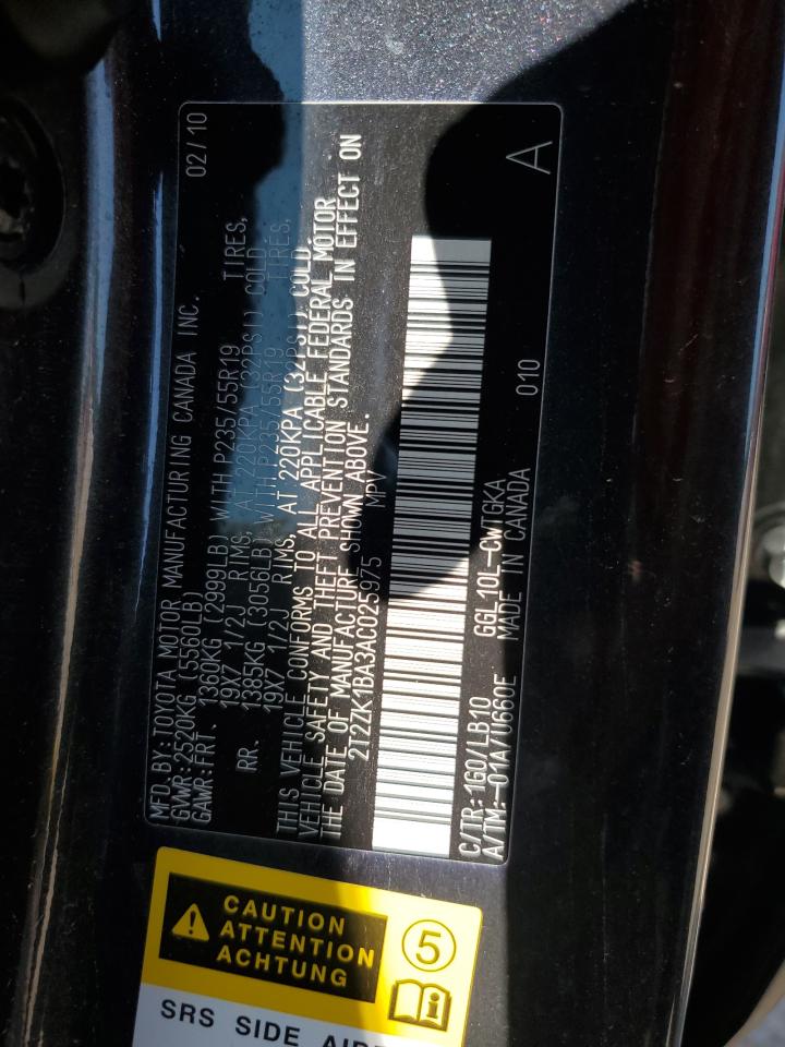 2010 Lexus Rx 350 VIN: 2T2ZK1BA3AC025975 Lot: 60627474