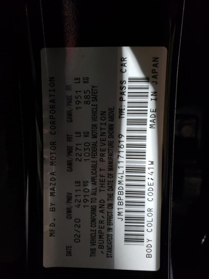 2020 Mazda 3 Preferred VIN: JM1BPBDM4L1171619 Lot: 57490554