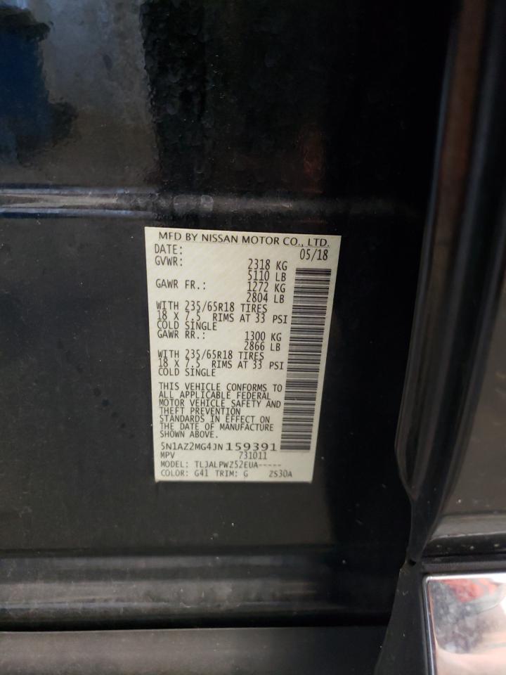 2018 Nissan Murano S VIN: 5N1AZ2MG4JN159391 Lot: 57753054