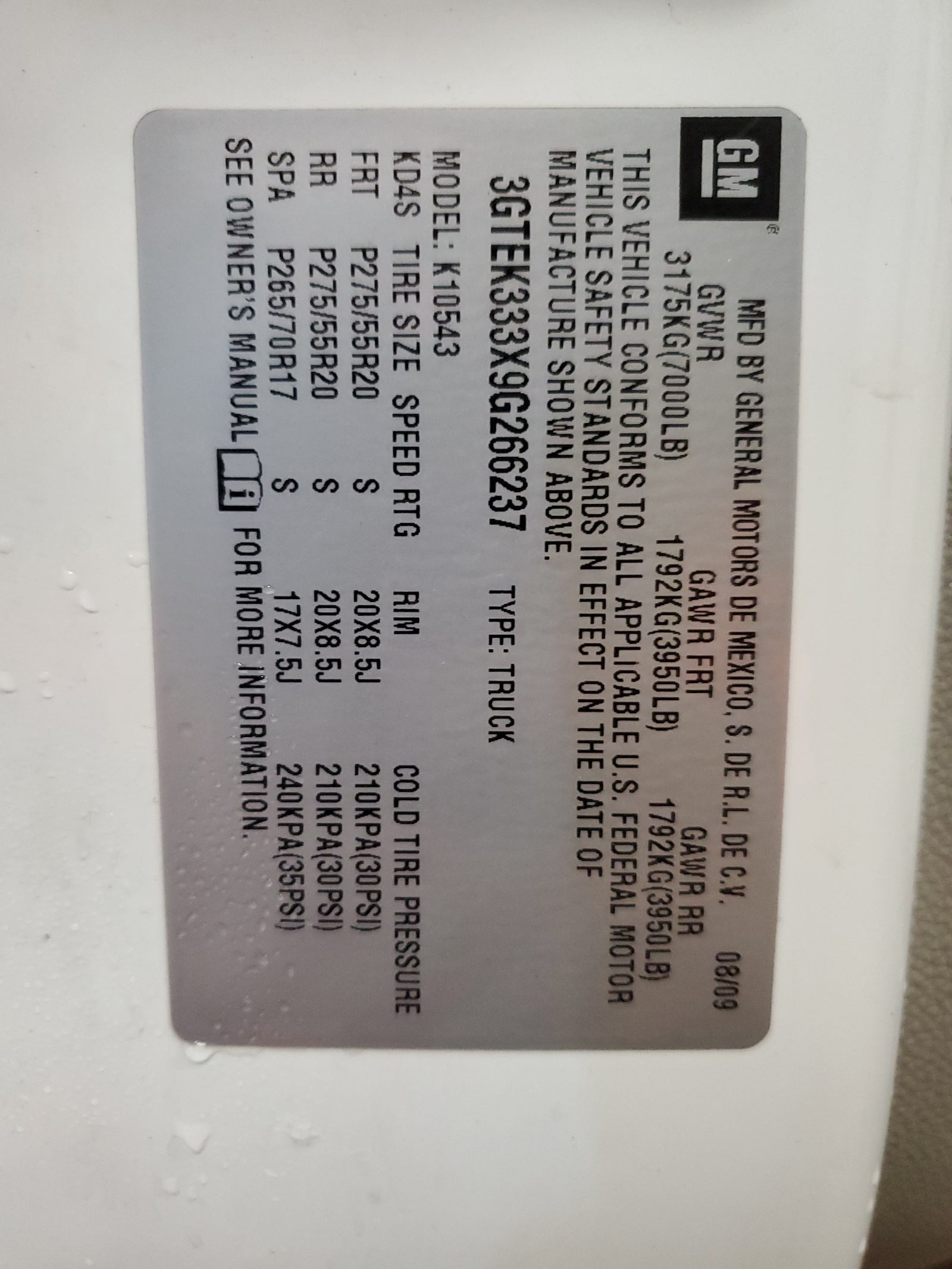 3GTEK333X9G266237 2009 GMC Sierra K1500 Slt