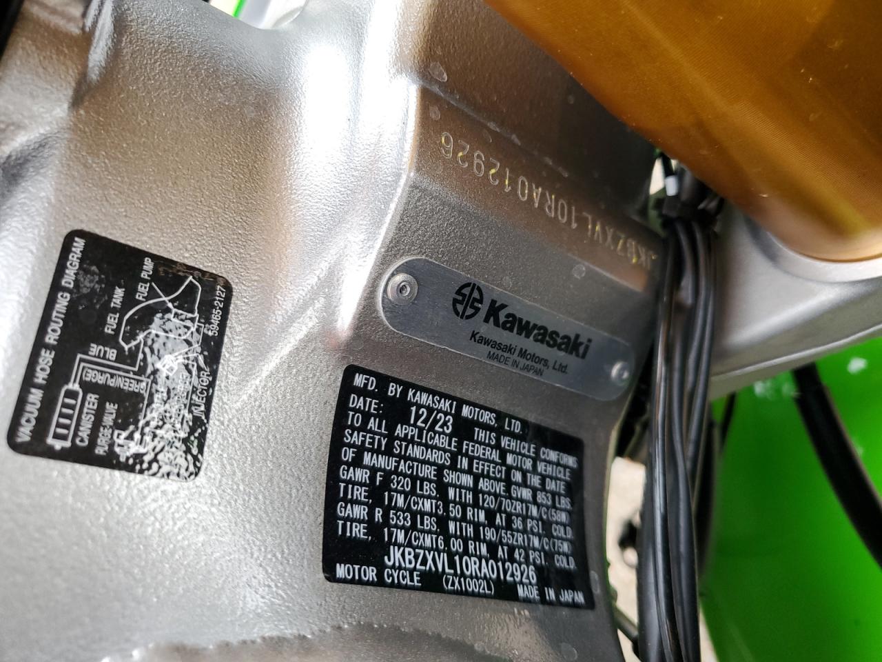 JKBZXVL10RA012926 2024 Kawasaki Zx1002 L